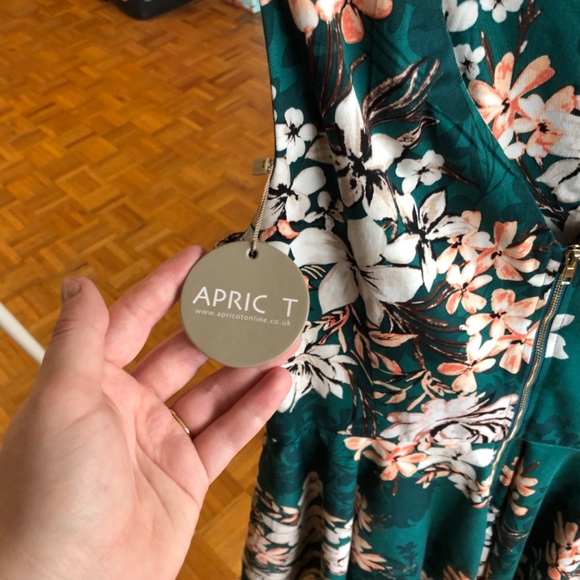 NWT Teal Floral Keyhole Dress - Picture 2 of 6